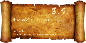 Bozsán Ilona névjegykártya